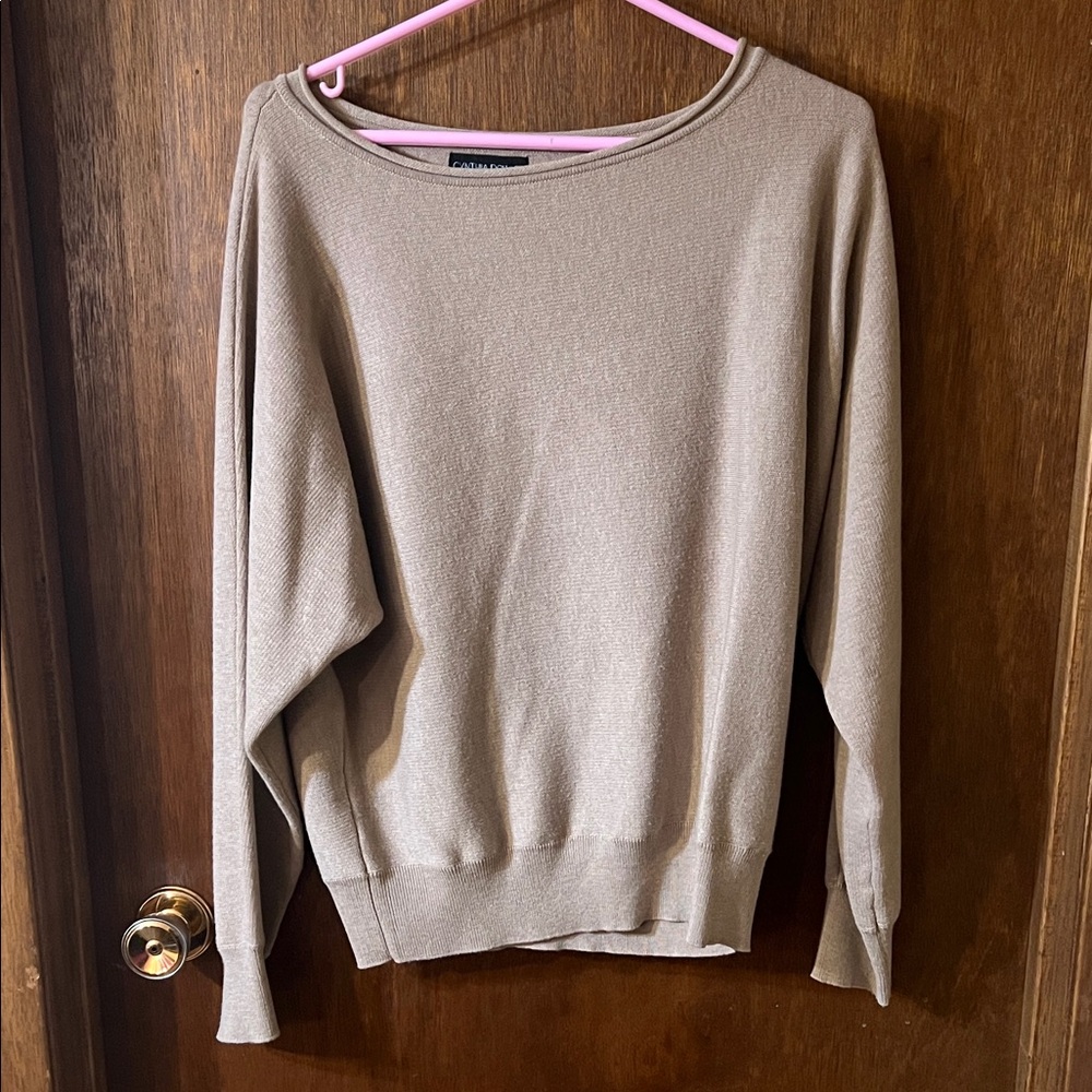 Cynthia Rowley Beige Crew Neck Sweater